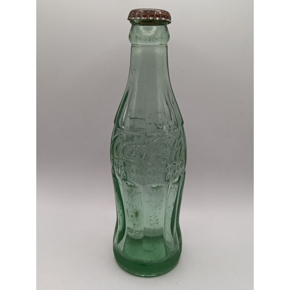 Vintage Coca Cola Embossed Green Glass Bottle From Reading, Pa W/Cork Cap 52-20